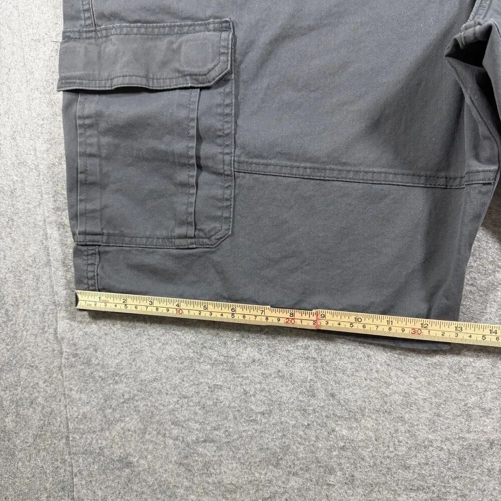 Wrangler Cargo Shorts Mens 48 Gray Relaxed Fit Cotton Utility Workwear Outdoor